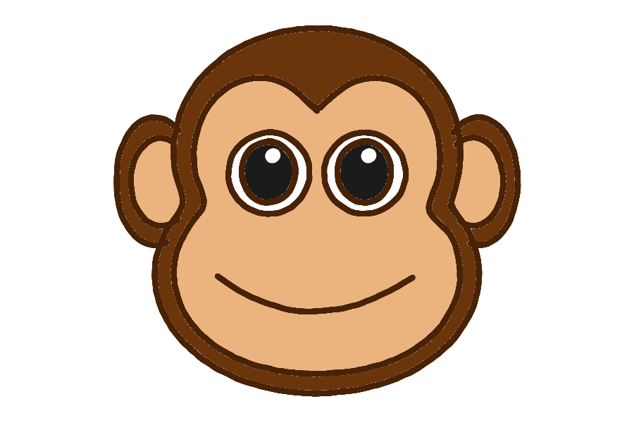 How to draw a monkey face